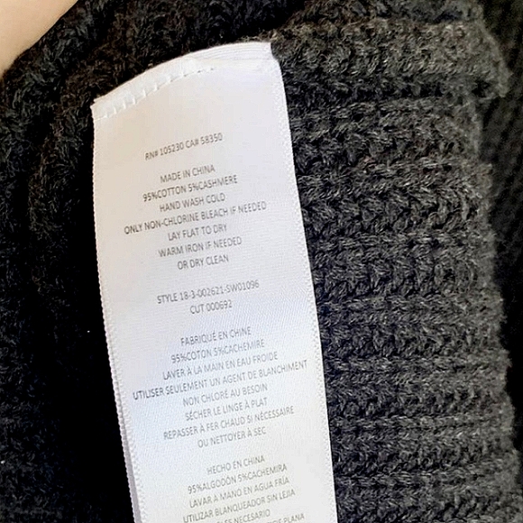 Joie Cashmere Charcoal Landyn Balloon Sleeve Chunky Knit Sweater - Picture 6 of 8